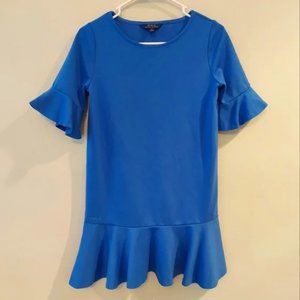 Polo Ralph Lauren girl's dress size 14 blue drop waist short ruffle sleeve